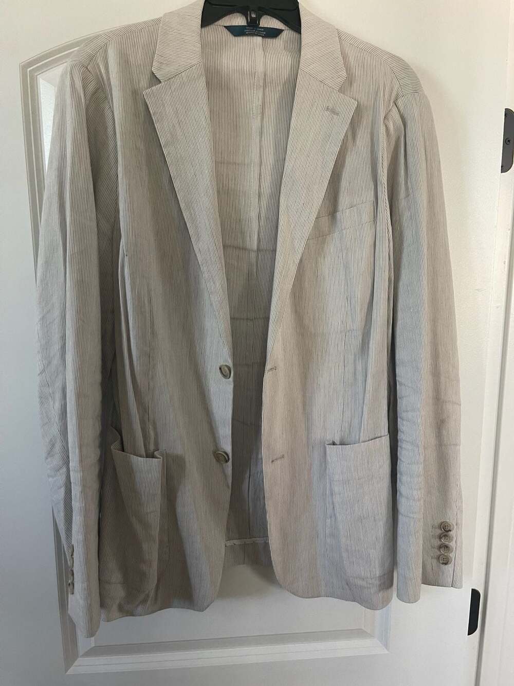 Perry Ellis Blazer Size M Striped Linen Blend Sport Coat